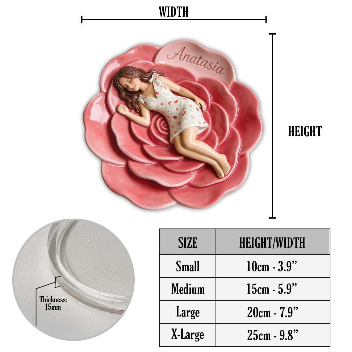 Sleeping Blossom Tray - Personalized Flower Lover Catch-All Tray