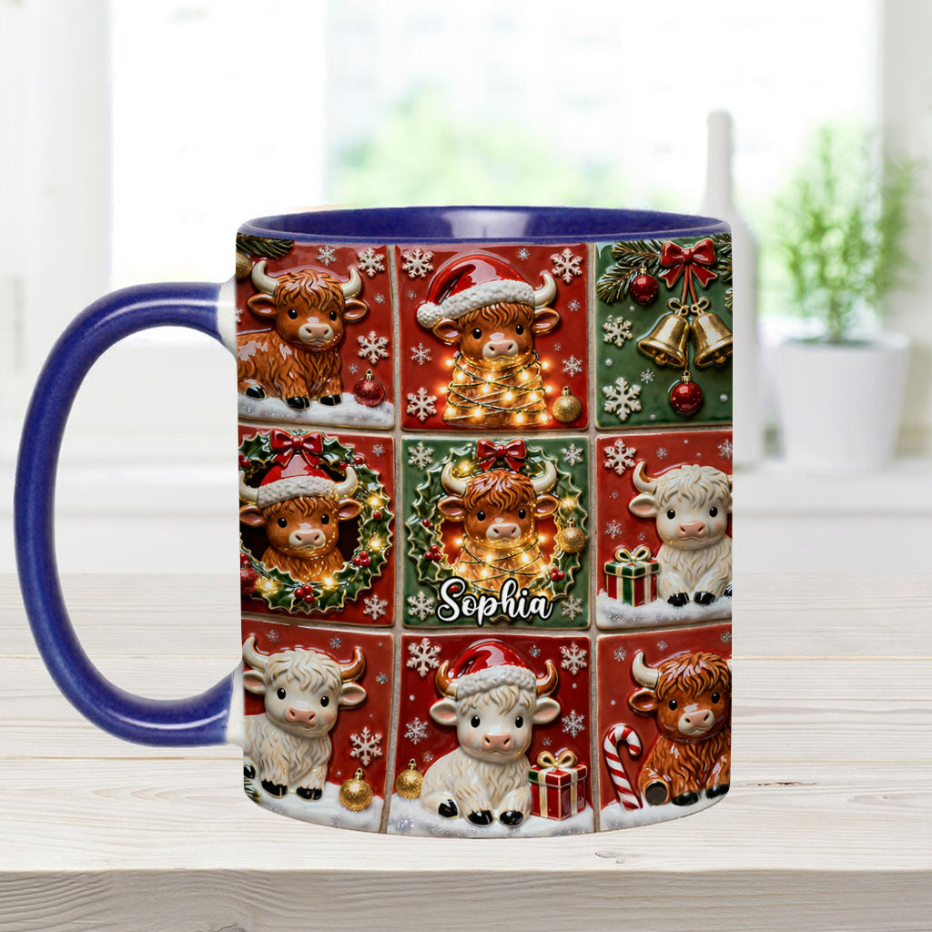 Love Highland Cow - Personalized Highland Cow Accent Mug