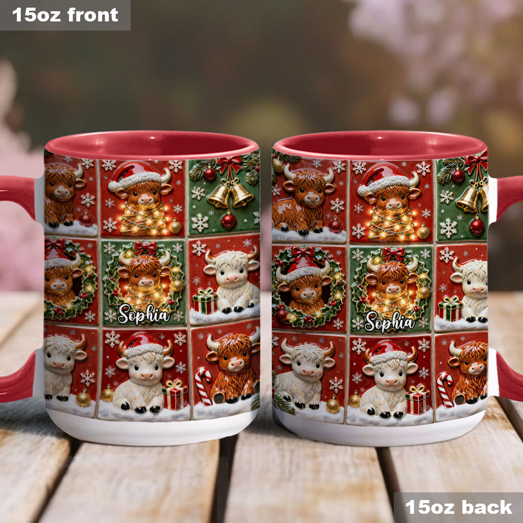 Love Highland Cow - Personalized Highland Cow Accent Mug