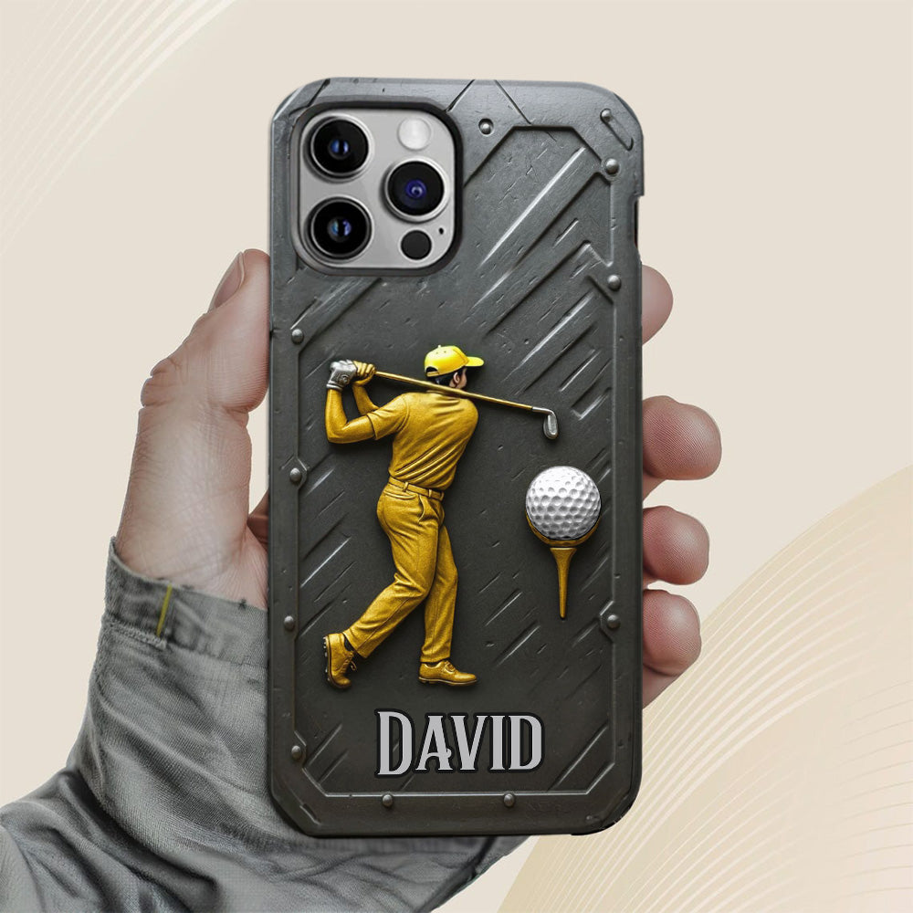 Golf ist ein schöner Spaziergang – personalisierte Handyhülle mit Golf-Vollbild