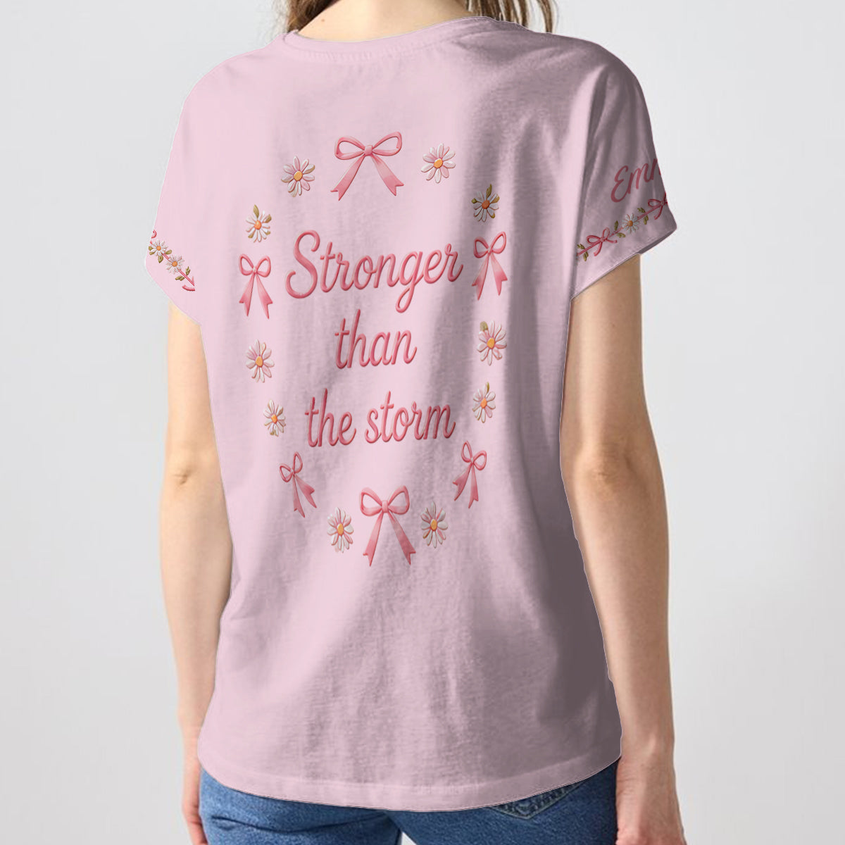 Breast Cancer Awareness, B*tches Get Stitches - Personalized Breast Cancer Awareness Fully Printed V-Neck T-Shirt