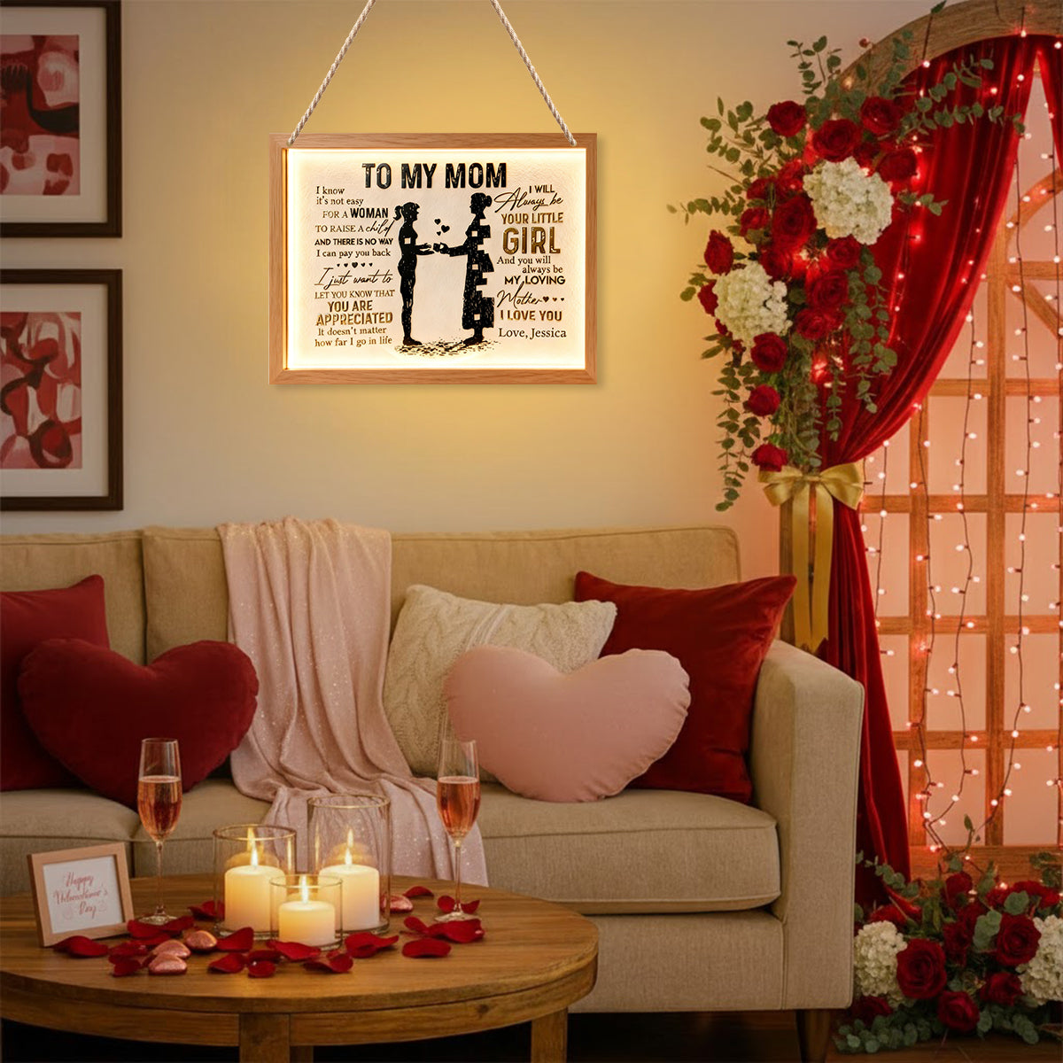 An meine Mama – Personalisiertes Acryl-Schild mit LED-Beleuchtung für Mama