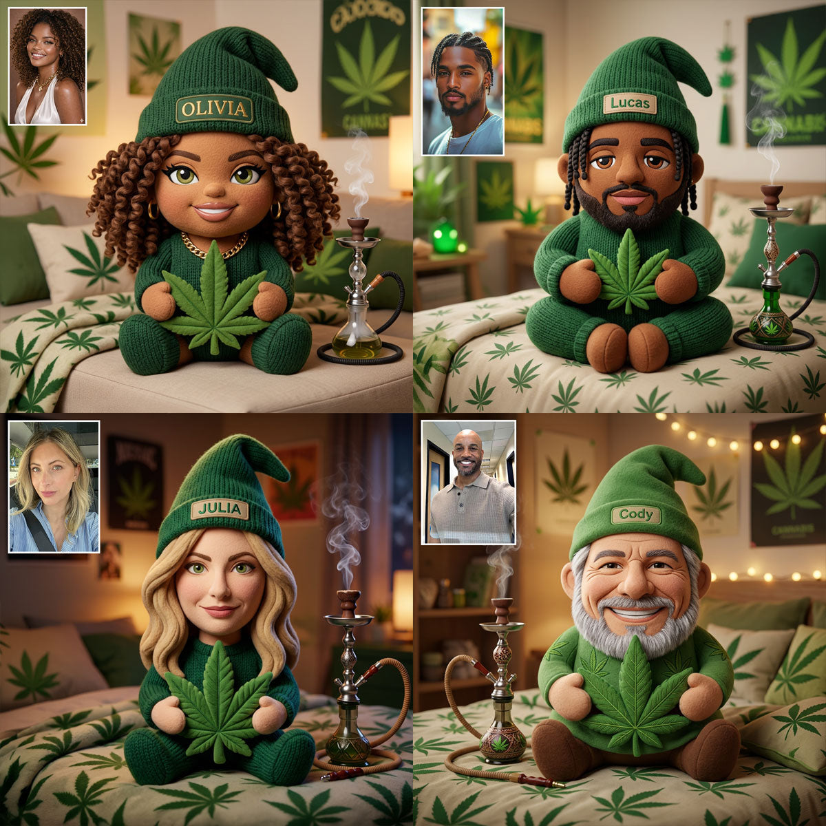 Stoner - Personalisierte Weed Premium Kunstfellkissen