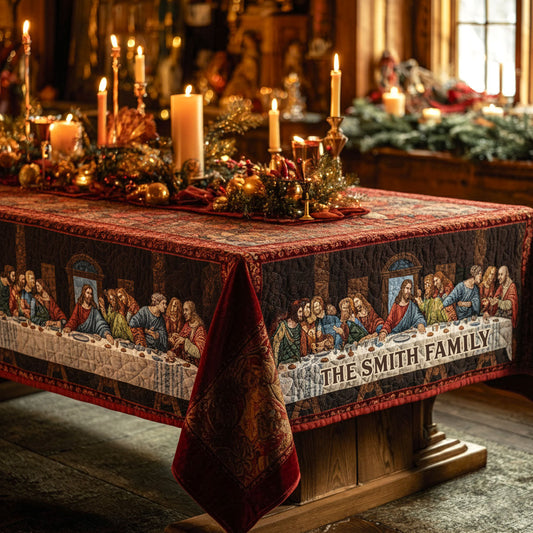 Das letzte Abendmahl – Personalisierte Tischdecke für die Familie