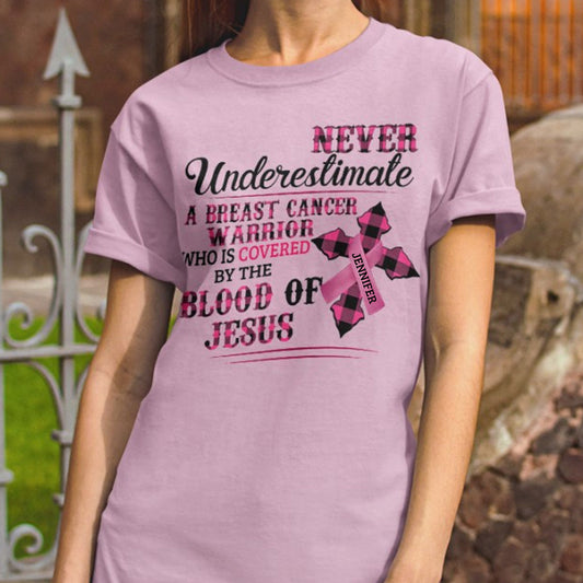 Christlicher Glaube Rosa Schleife – Personalisiertes T-Shirt und Hoodie zur Sensibilisierung für Brustkrebs