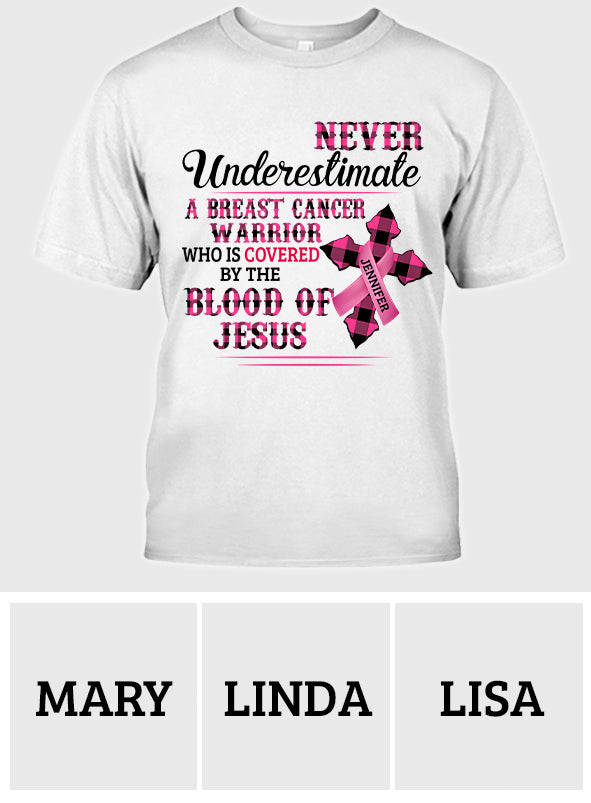 Christlicher Glaube Rosa Schleife – Personalisiertes T-Shirt und Hoodie zur Sensibilisierung für Brustkrebs