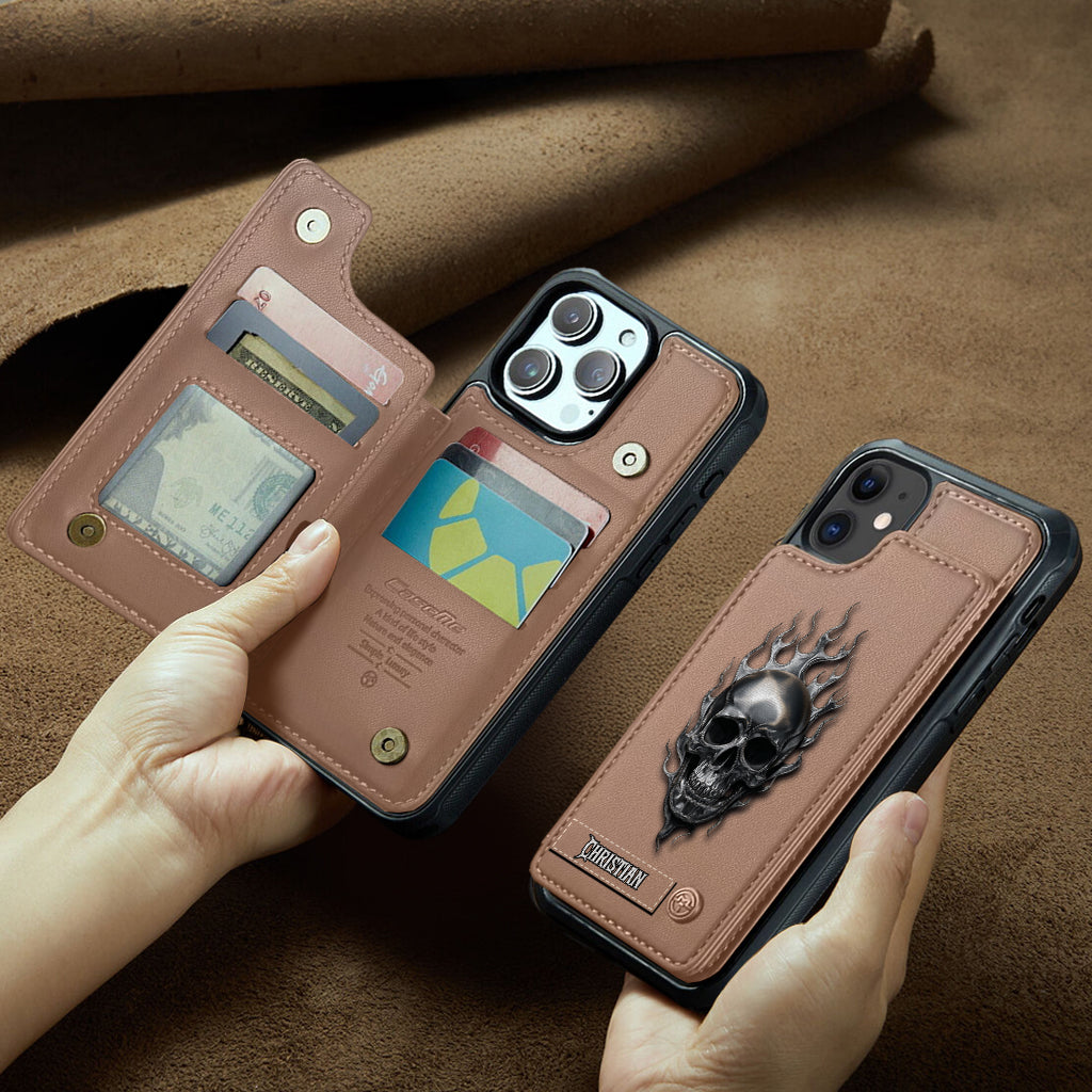 Feuerschädel – Personalisierte Totenkopf-Handyhülle