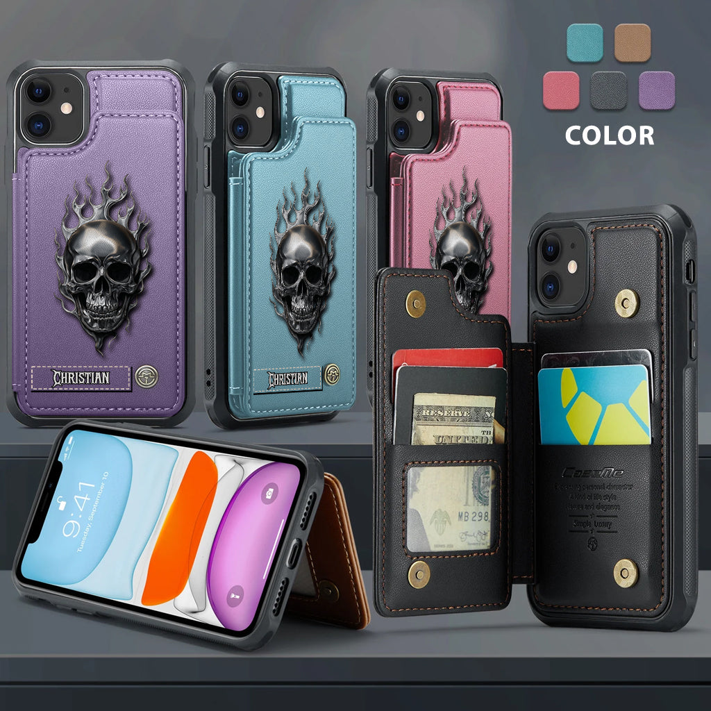 Feuerschädel – Personalisierte Totenkopf-Handyhülle