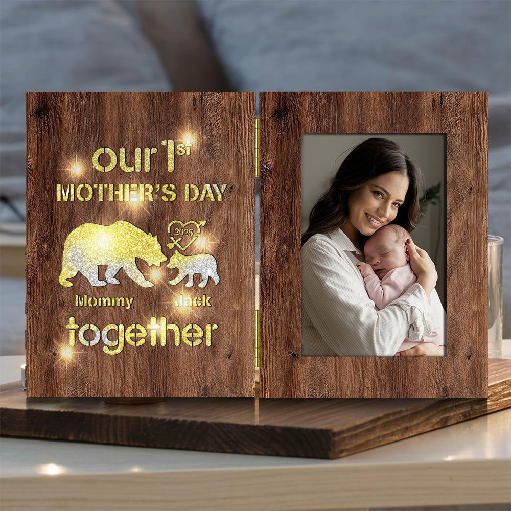 Our First Mother's Day Together - Personalized Mother Foldable Photo Frame with Light
