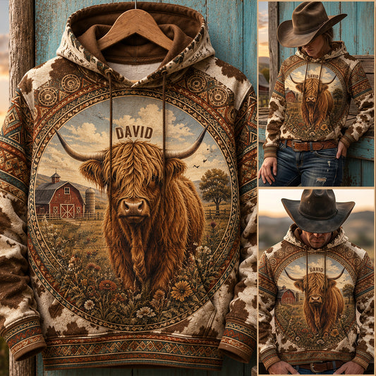Highland Cow Farm - Personalized Highland Cow All Over Shirt