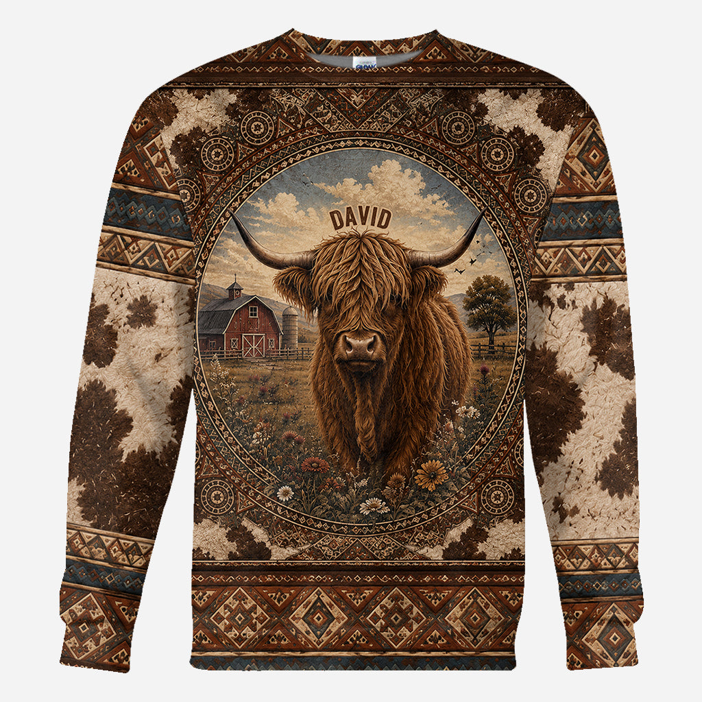 Highland Cow Farm - Personalized Highland Cow All Over Shirt