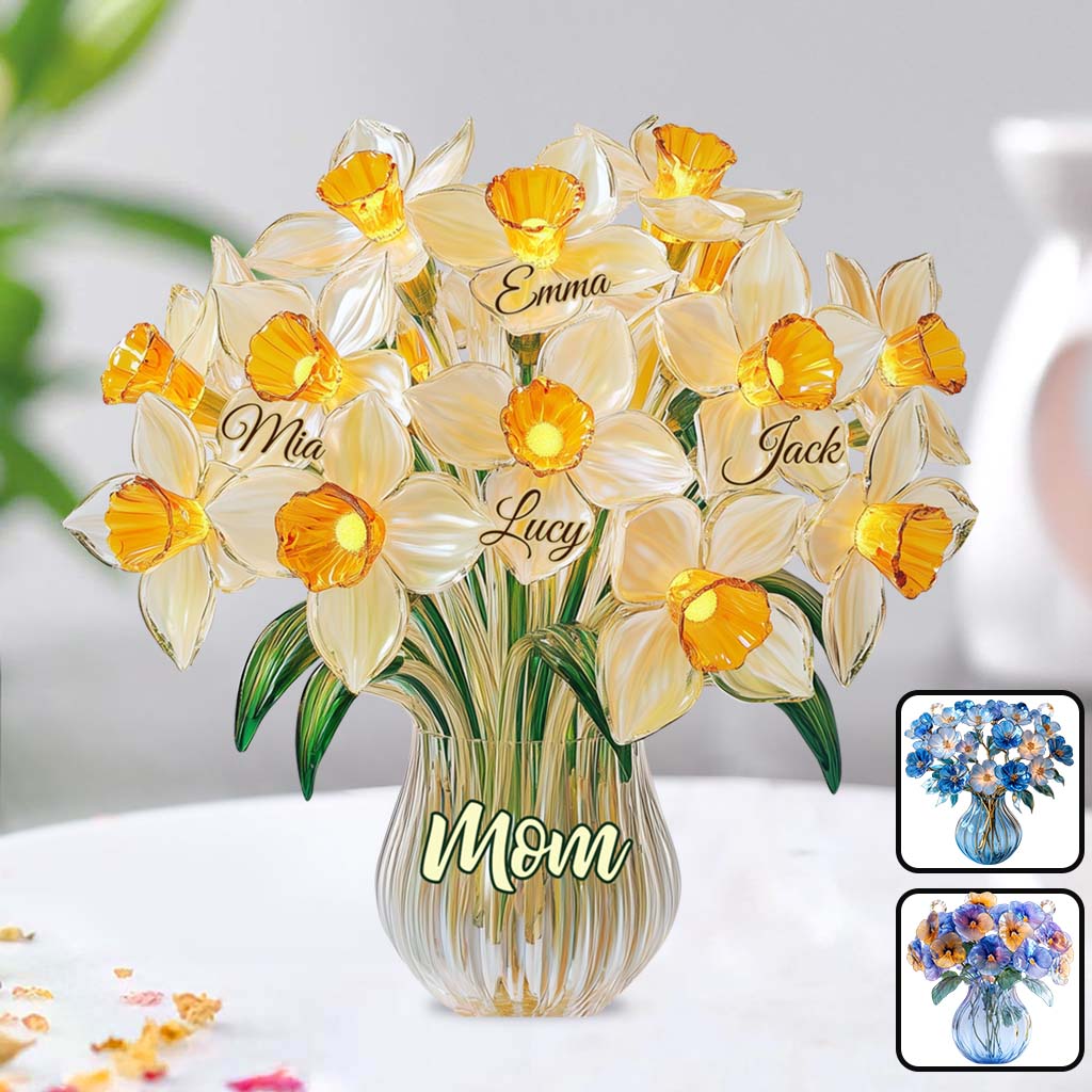 Mamas Blüte – Personalisierte Acrylplakette in individueller Form für die Mutter