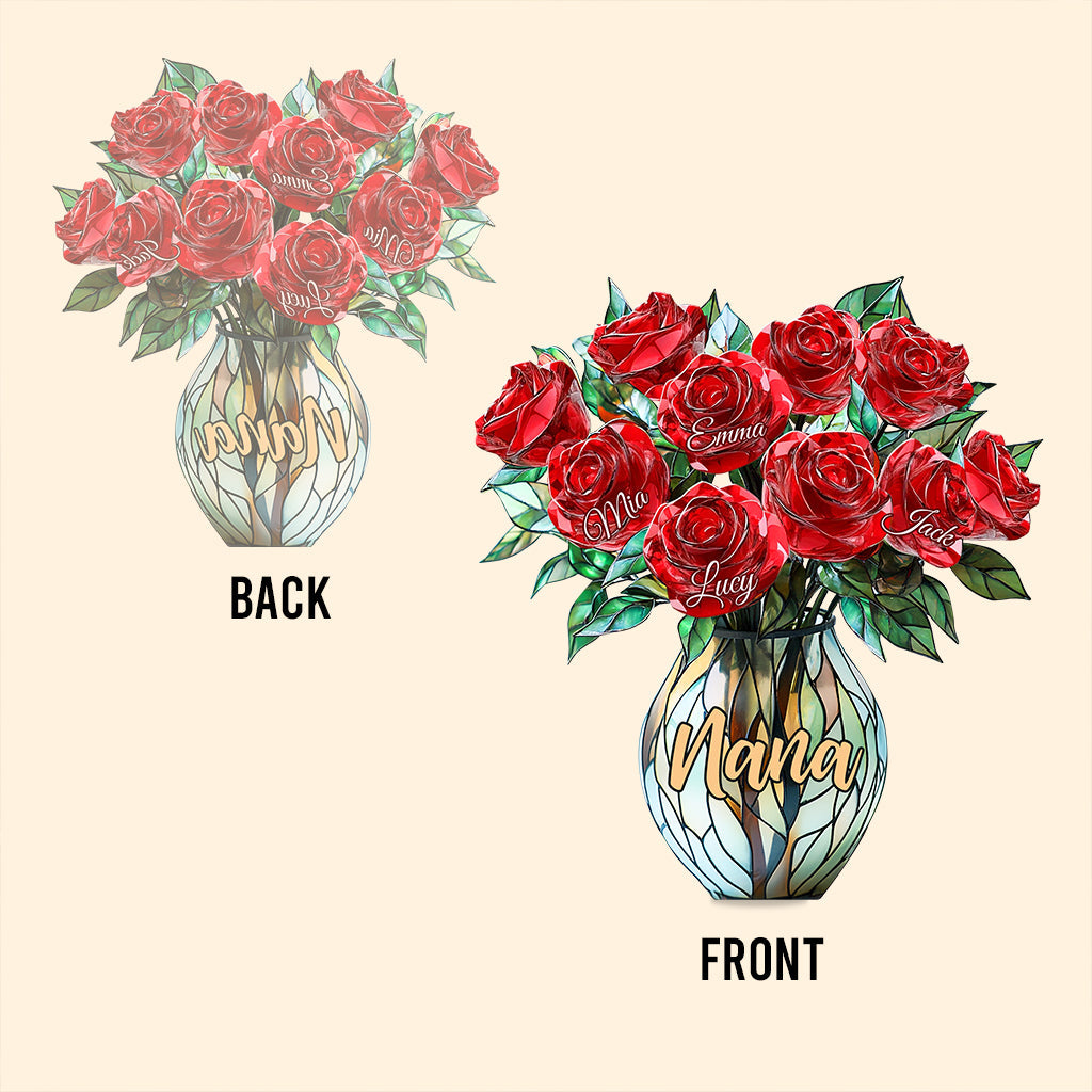 Mamas Blüte – Personalisierte Acrylplakette in individueller Form für die Mutter