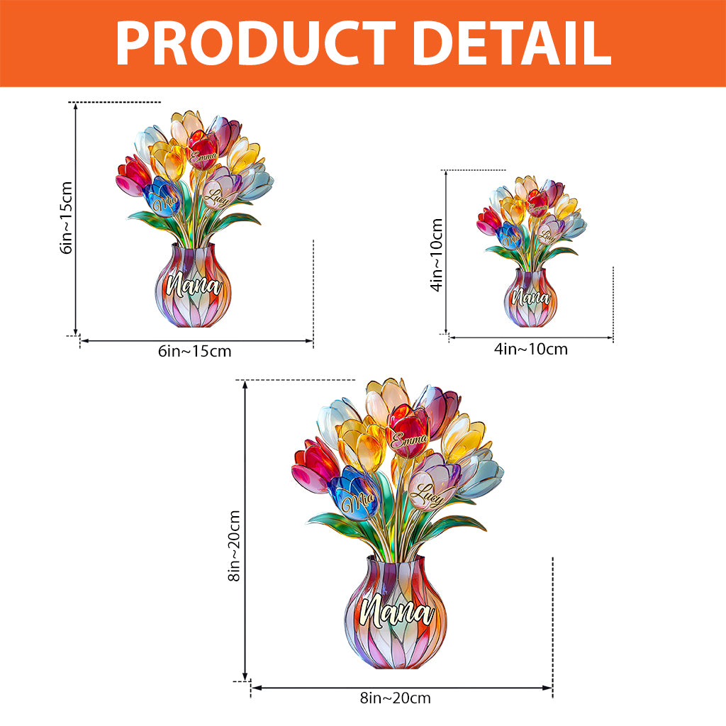 Mamas Blüte – Personalisierte Acrylplakette in individueller Form für die Mutter