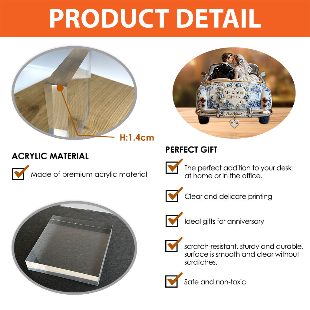 Unser Jahrestag – Personalisierte Acrylplakette in Pärchenform