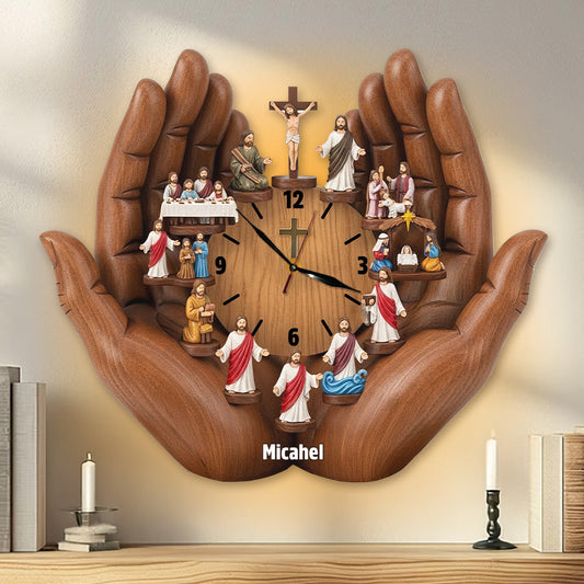 Ich bin immer bei dir - Personalisierte christliche LED-Wanduhr