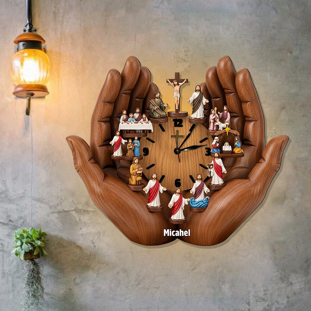 Ich bin immer bei dir - Personalisierte christliche LED-Wanduhr