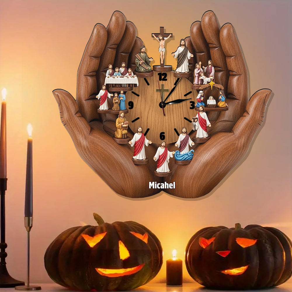 Ich bin immer bei dir - Personalisierte christliche LED-Wanduhr