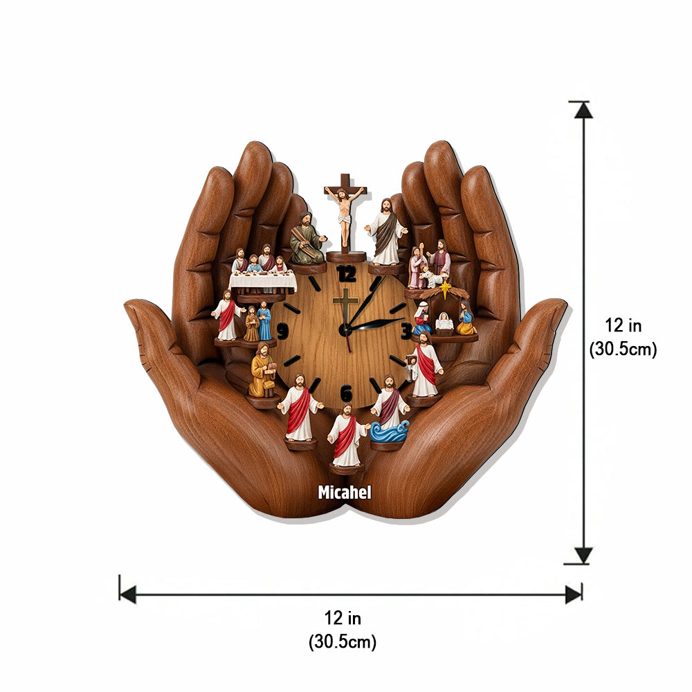 Ich bin immer bei dir - Personalisierte christliche LED-Wanduhr