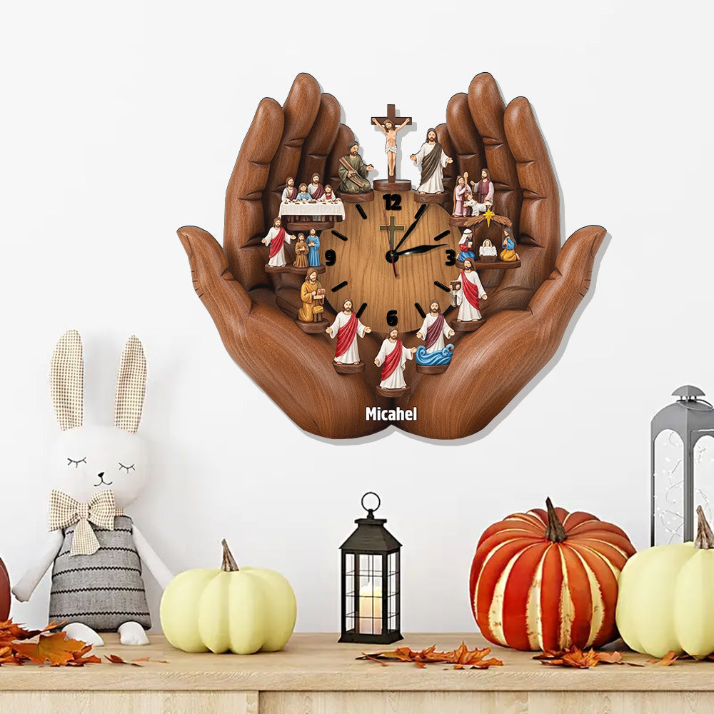 Ich bin immer bei dir - Personalisierte christliche LED-Wanduhr