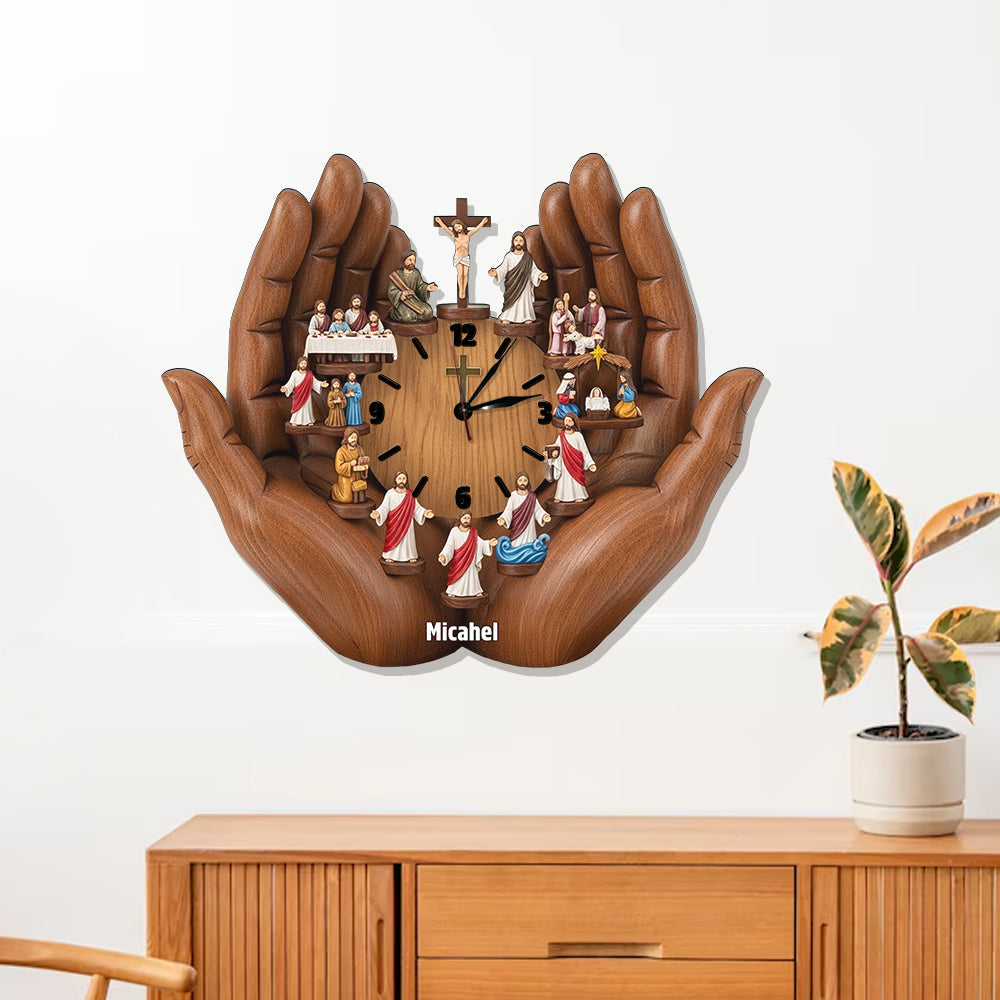 Ich bin immer bei dir - Personalisierte christliche LED-Wanduhr