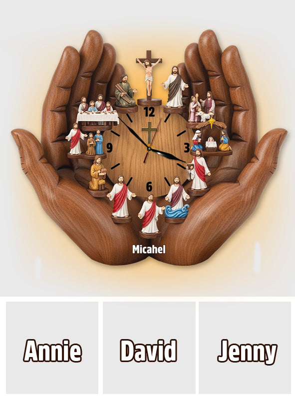 Ich bin immer bei dir - Personalisierte christliche LED-Wanduhr