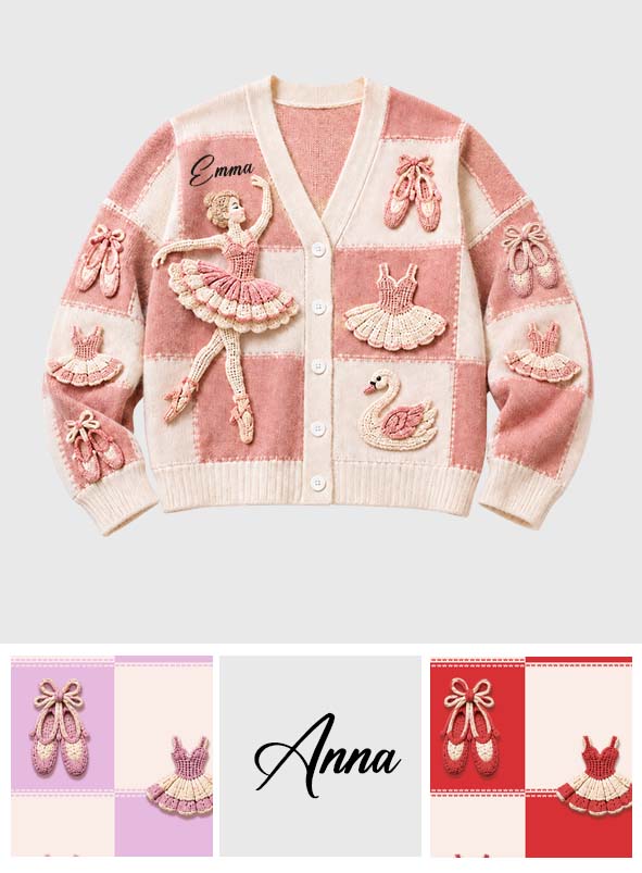 Love Ballet - Personalized Ballet Cardigan Sweater