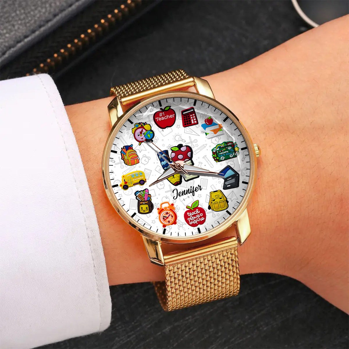 Lehrerinnen, die ihren Beruf lieben – Personalisierte Armbanduhr für Lehrerinnen 
