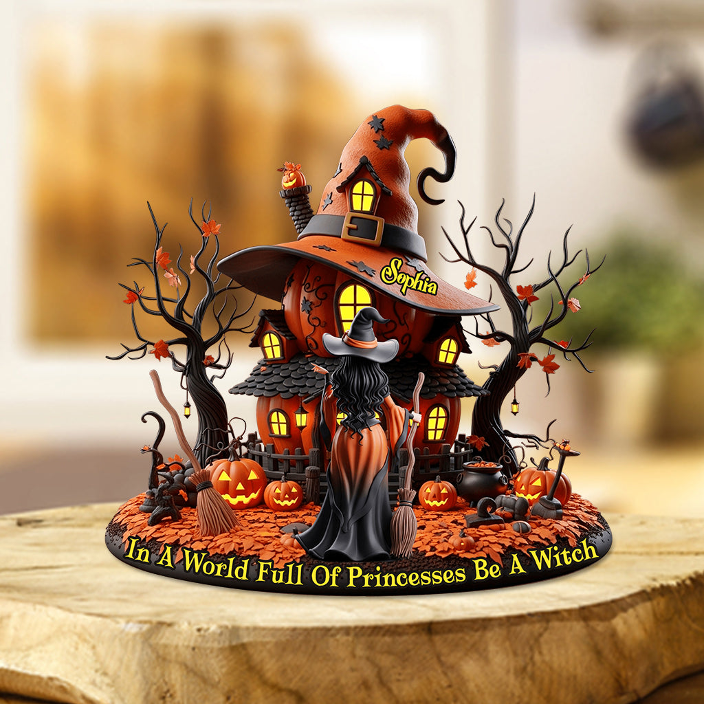 Beautiful Witch House - Personalized Witch Custom Shaped Acrylic Plaque