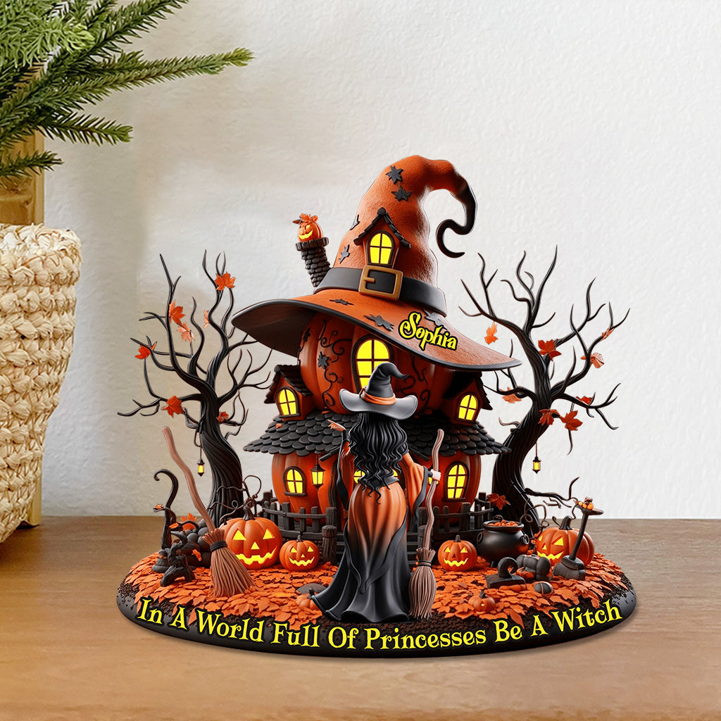 Beautiful Witch House - Personalized Witch Custom Shaped Acrylic Plaque