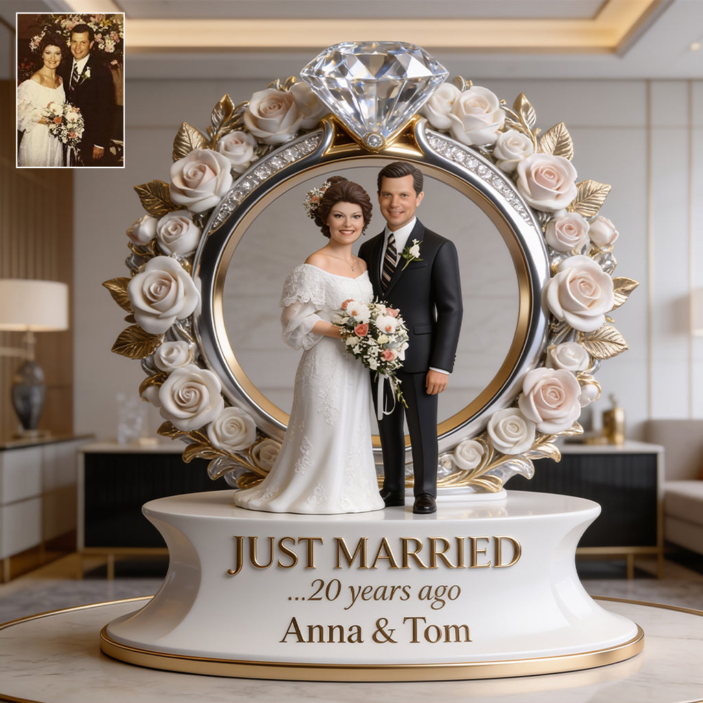 Just Married, Funny And Sentimental Anniversary Gift For Partner - Personalized Couple Custom Shaped Acrylic Plaque