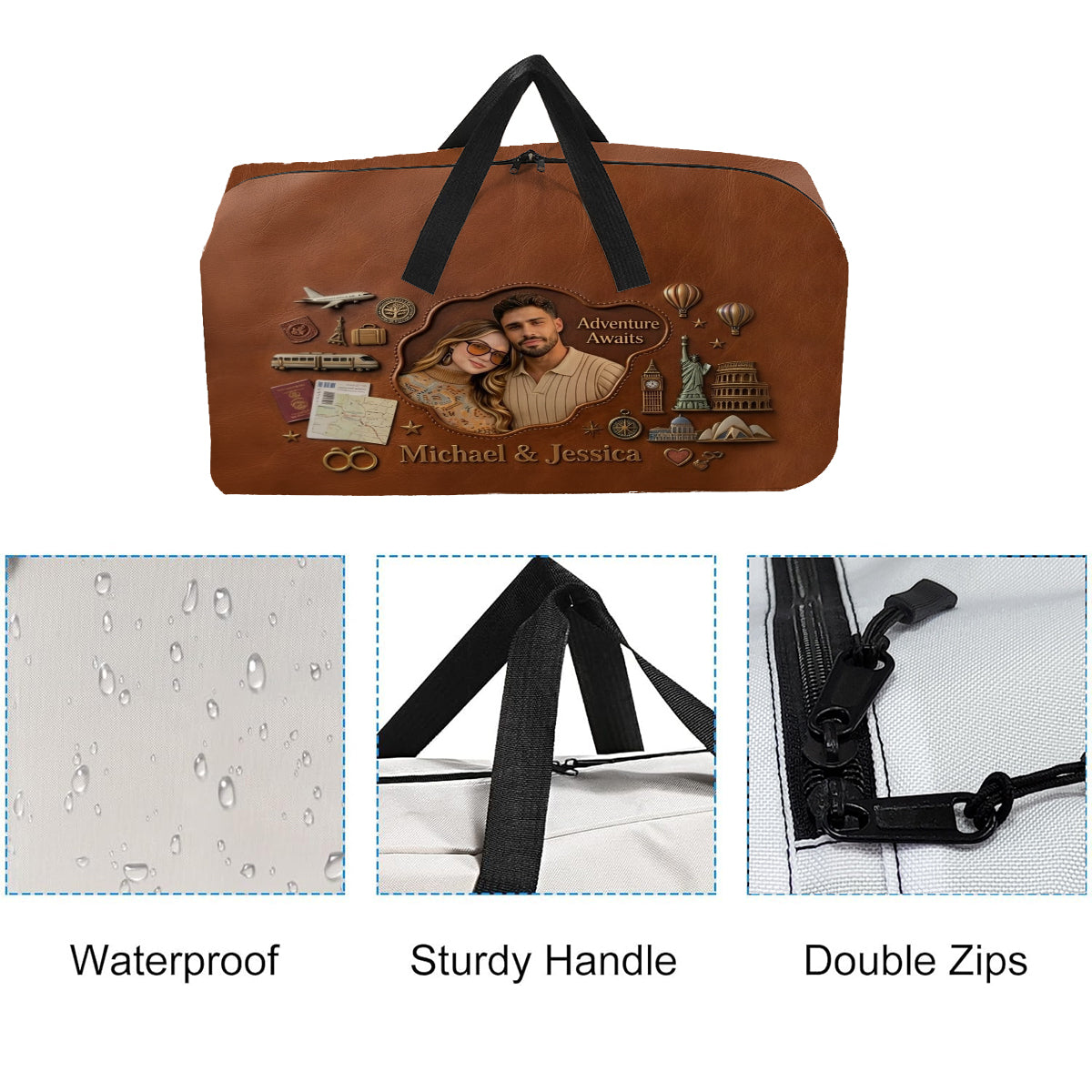Abenteuer erwartet - Personalisierte Duffle Bag für Paare