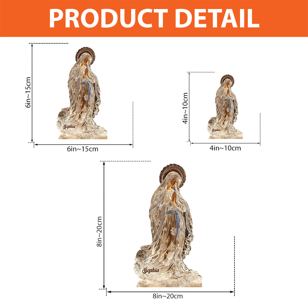 Unsere Liebe Frau – Personalisierte christliche Acrylplakette in individueller Form