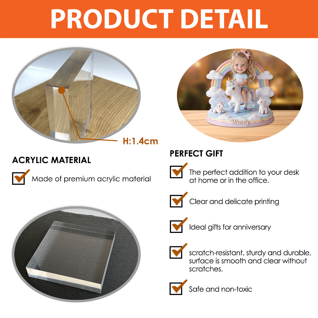 Custom Any Photo Perfect Gift For Kids - Personalized Kid Custom Shaped Acrylic Plaque