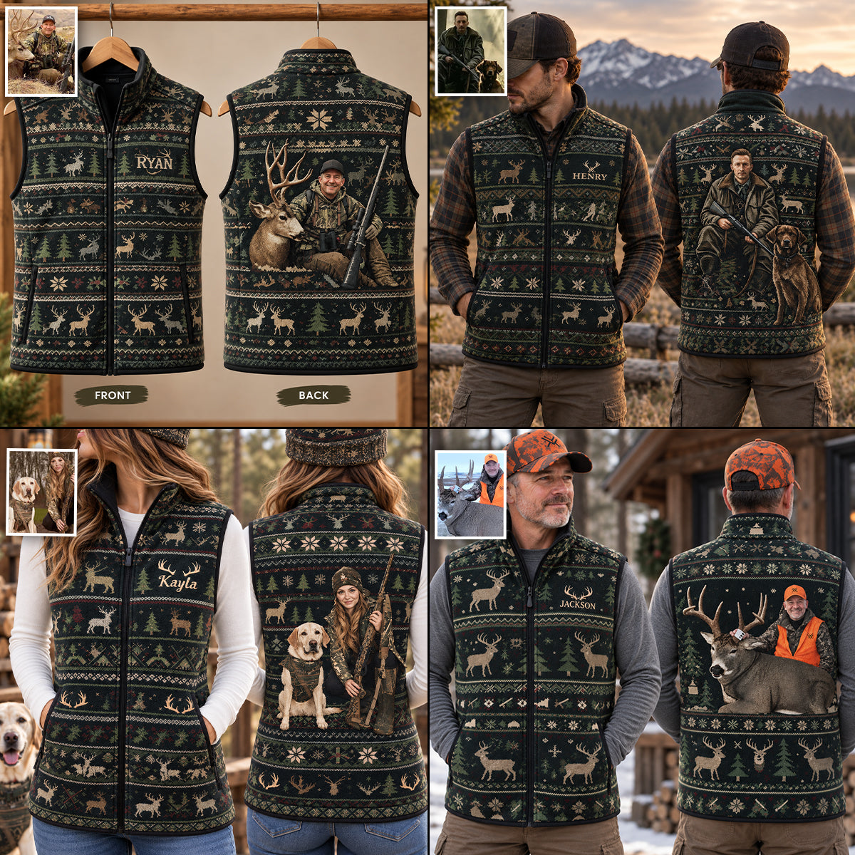 Born To Hunt - Personalized Hunting Flannel Fleece Vest