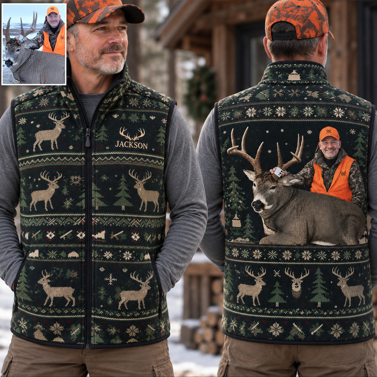Born To Hunt - Personalized Hunting Flannel Fleece Vest
