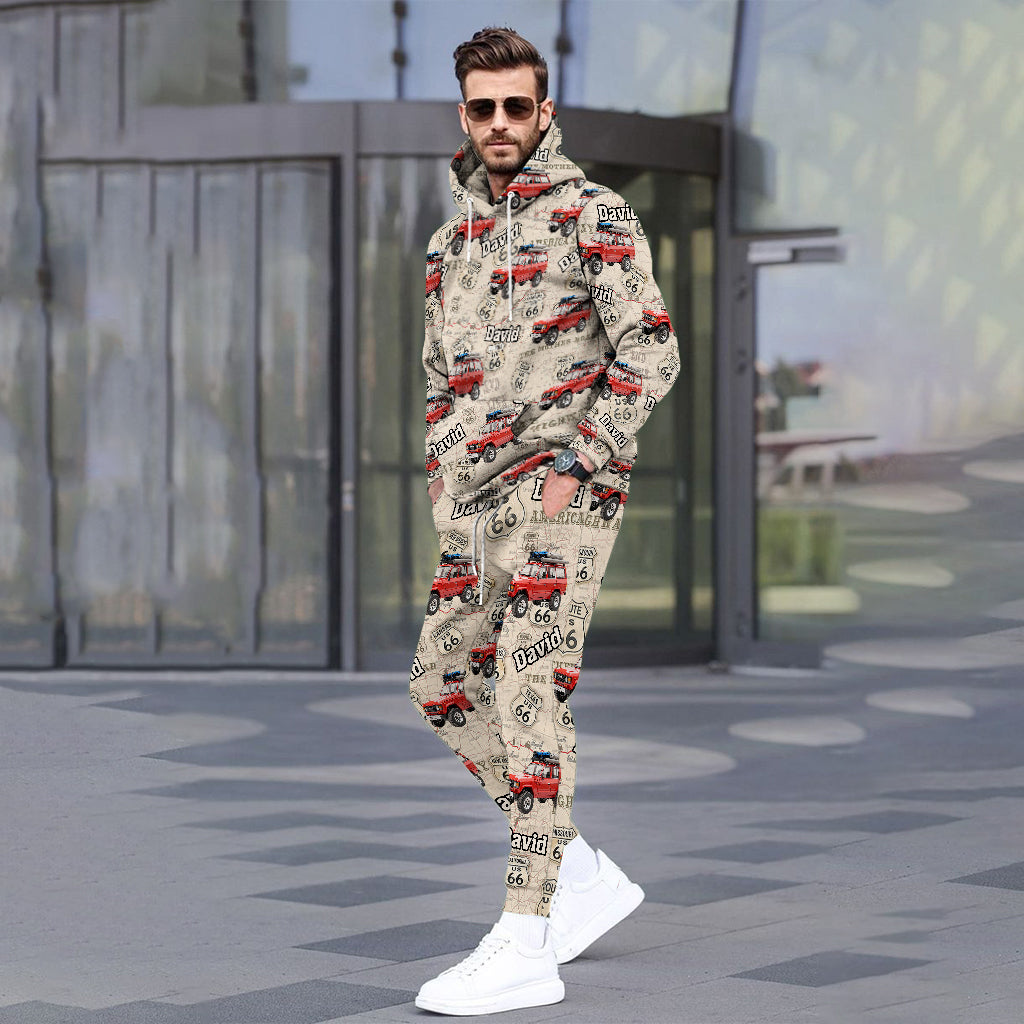 Individuell gestaltbar nach Foto – Personalisierter Hoodie und Jogginghose für Autoliebhaber