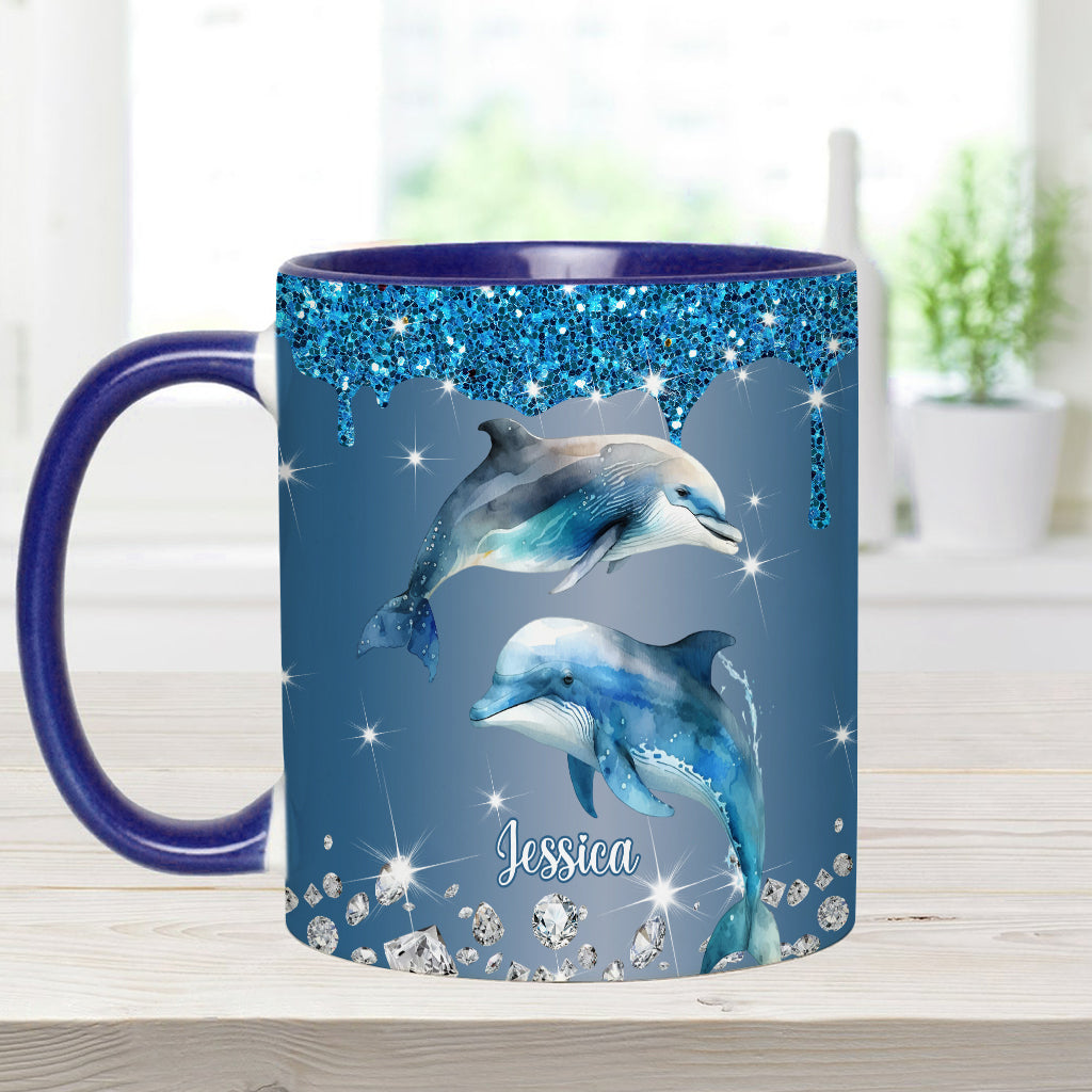 Wunderschöne Delfine/Schildkröten/Wale... - Personalisierte Tasse für Meeresliebhaber