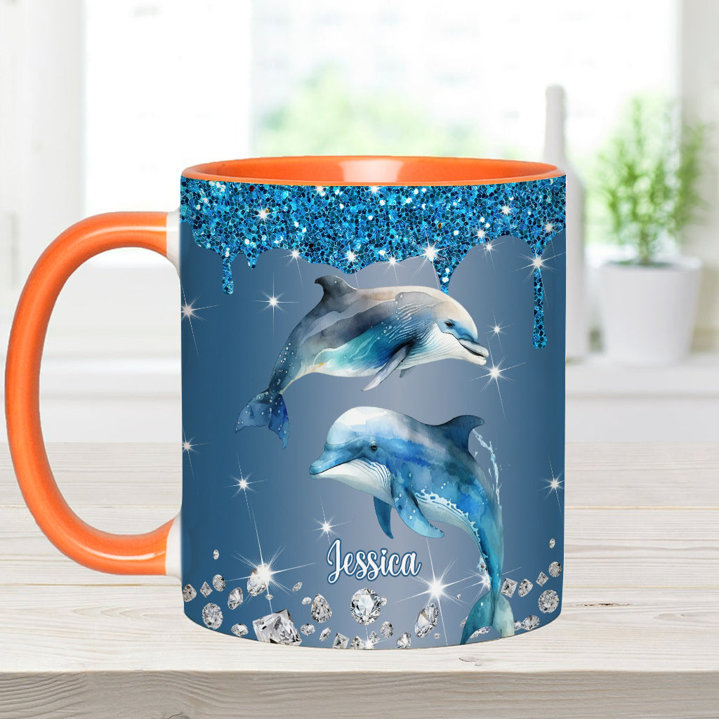Wunderschöne Delfine/Schildkröten/Wale... - Personalisierte Tasse für Meeresliebhaber