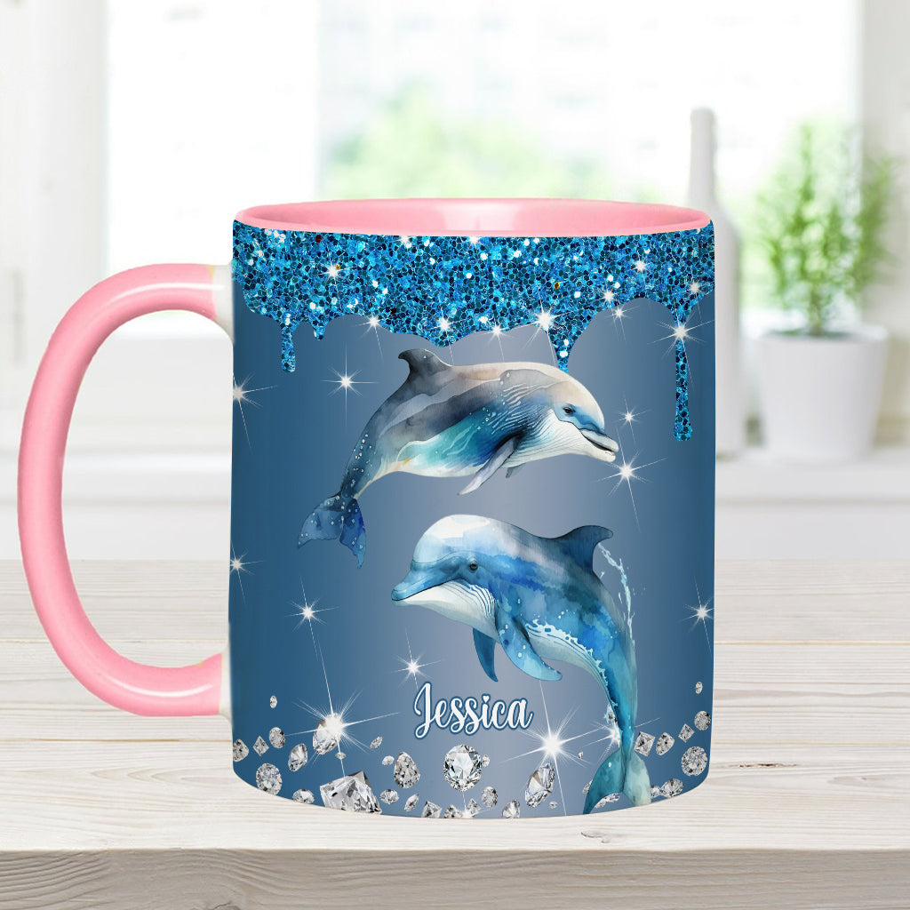 Wunderschöne Delfine/Schildkröten/Wale... - Personalisierte Tasse für Meeresliebhaber