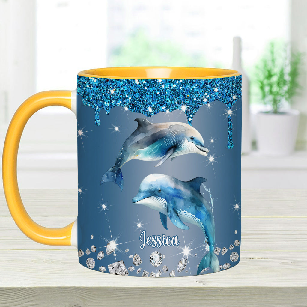 Wunderschöne Delfine/Schildkröten/Wale... - Personalisierte Tasse für Meeresliebhaber