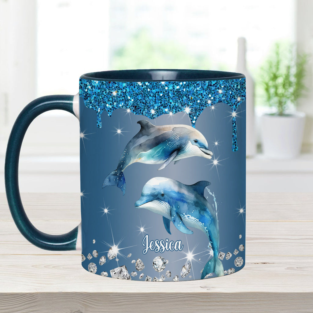 Wunderschöne Delfine/Schildkröten/Wale... - Personalisierte Tasse für Meeresliebhaber