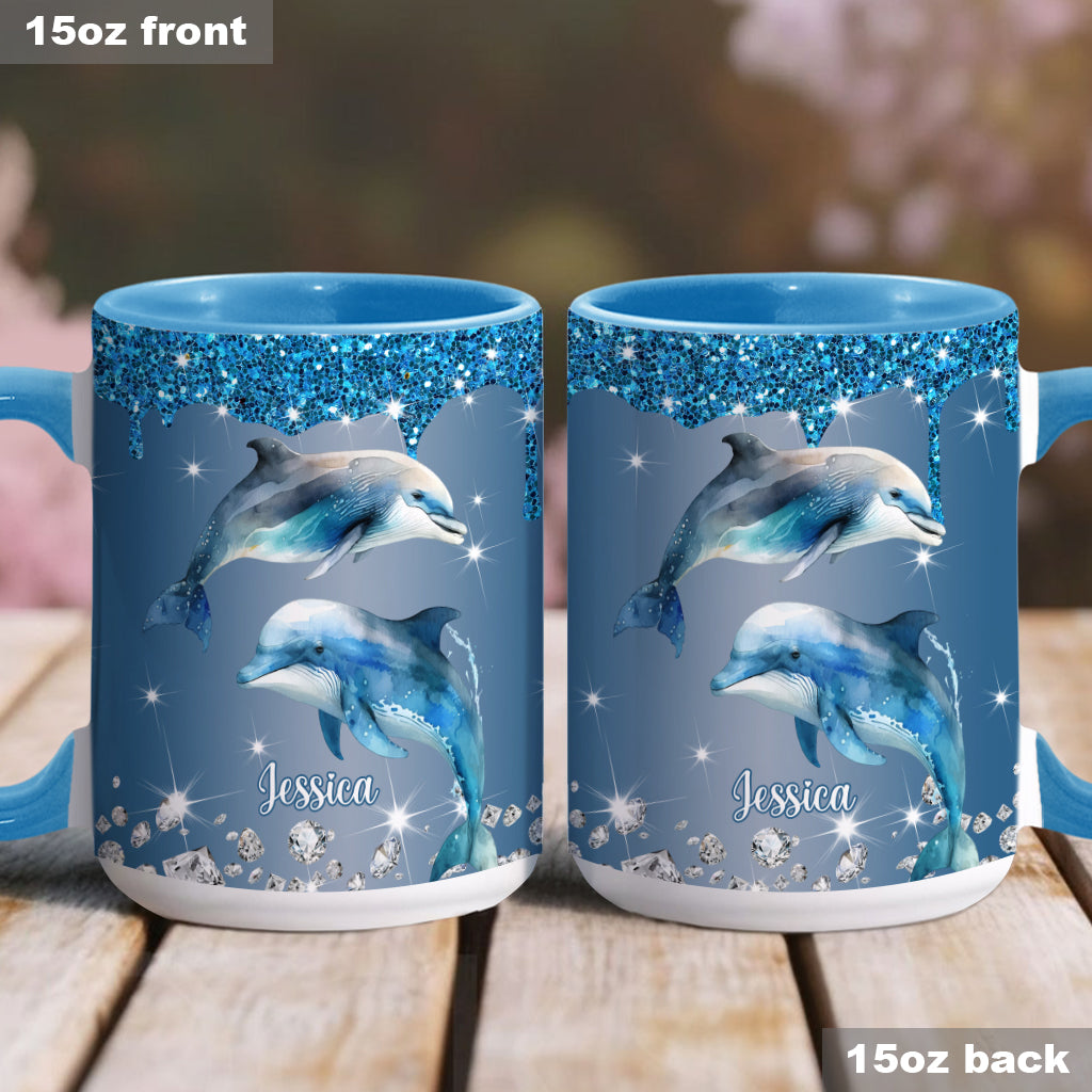 Wunderschöne Delfine/Schildkröten/Wale... - Personalisierte Tasse für Meeresliebhaber