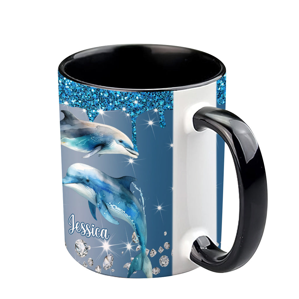 Wunderschöne Delfine/Schildkröten/Wale... - Personalisierte Tasse für Meeresliebhaber