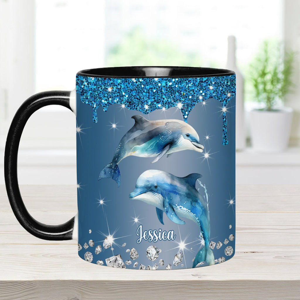 Wunderschöne Delfine/Schildkröten/Wale... - Personalisierte Tasse für Meeresliebhaber