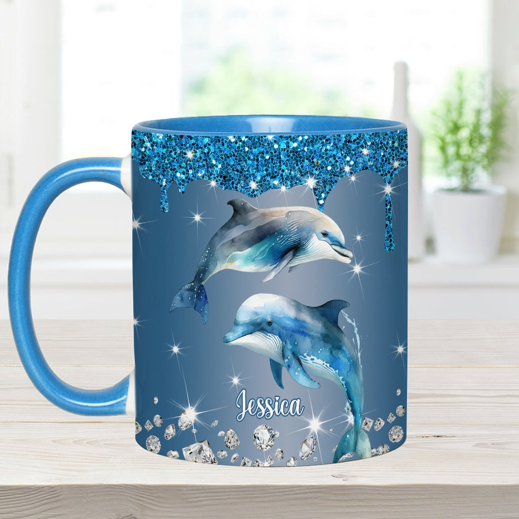 Wunderschöne Delfine/Schildkröten/Wale... - Personalisierte Tasse für Meeresliebhaber