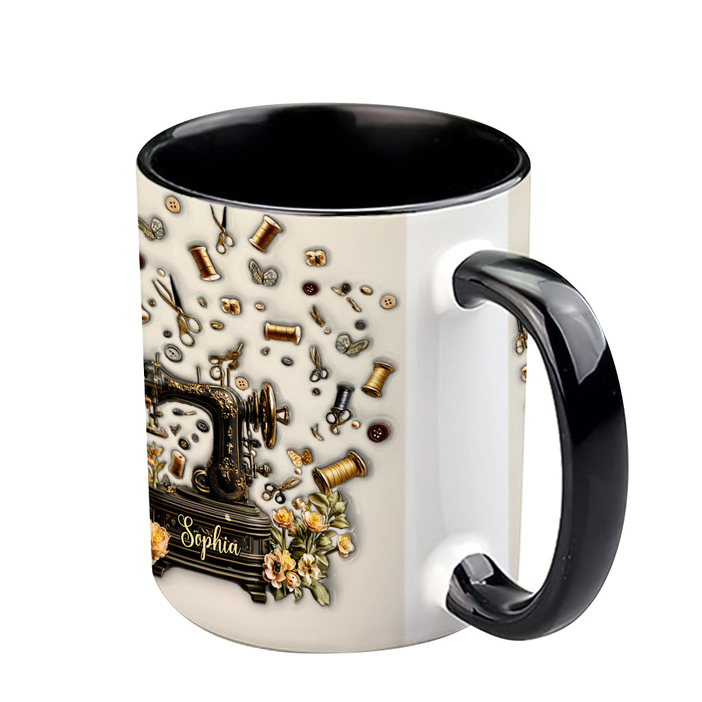 Sewing Is My Therapy - Personalized Sewing Accent Mug