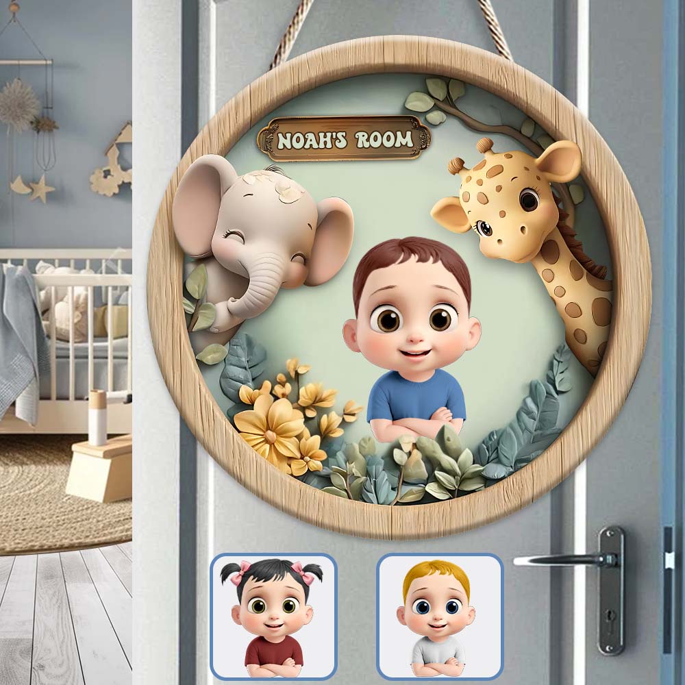 Niedliches Türschild fürs Kinderzimmer – personalisiertes Holzschild in Kinderform