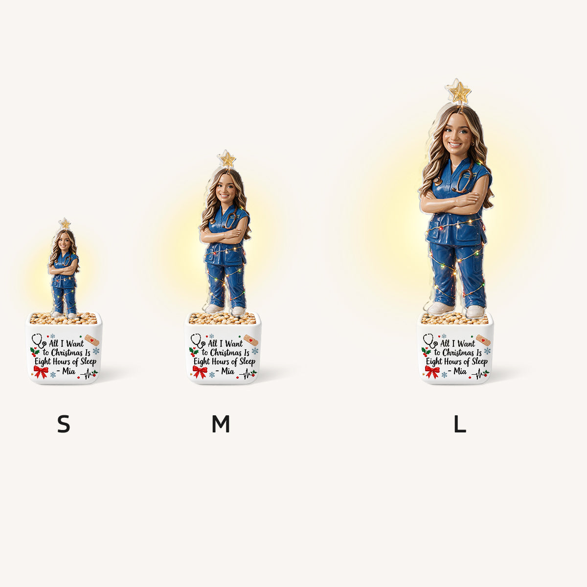 Merry Little Shift Change - Personalized Nurse LED Light Ceramic Pot