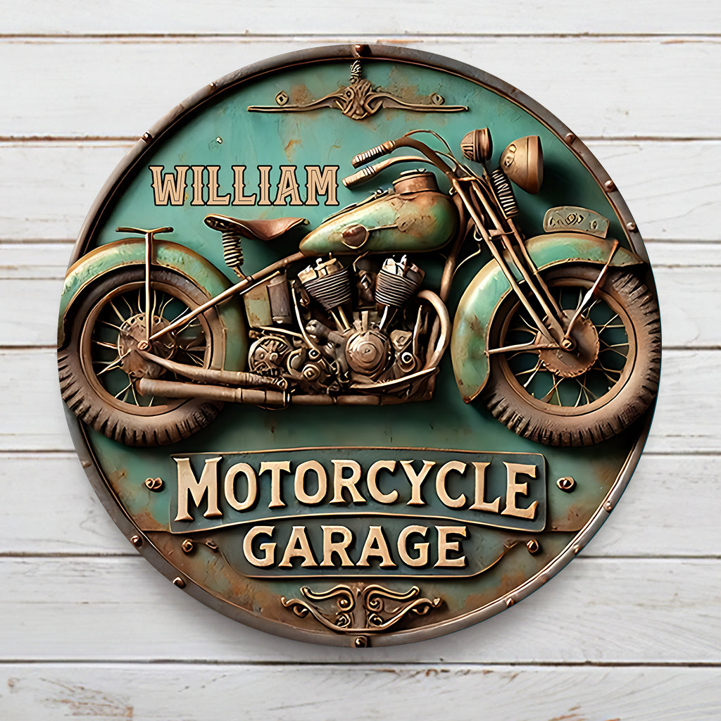 Motorradliebhaber - Personalisiertes Biker-Rundschild aus Metall